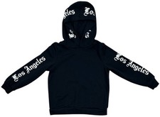 SHEIN Boys Black Hoodie Pull Over Los Angeles Graphic Print Size 6 Years