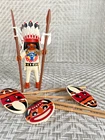 VTG Playmobil Native American Indian Chief w/ Feather Headpiece and Accessories