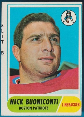 1968 Topps- Nick Buoniconti-Linebacker-Boston Patriots-(HOF)(2xSB Champ)-#124(B)