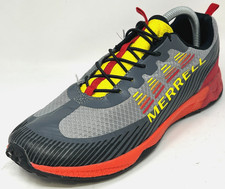 Merrell Agility Peak Trail Running Shoes 7 M Kids Lava Red Gray Bungie Laces