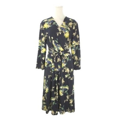 Max Mara Weekendline WEEKEND LINE Cache-coeur Dress XL Navy Floral V-neck Used f