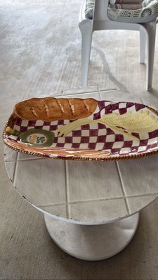 Bella Casa By Ganz 3D Bread Wheat Oil Wine Platter Tray Farmhouse Decor