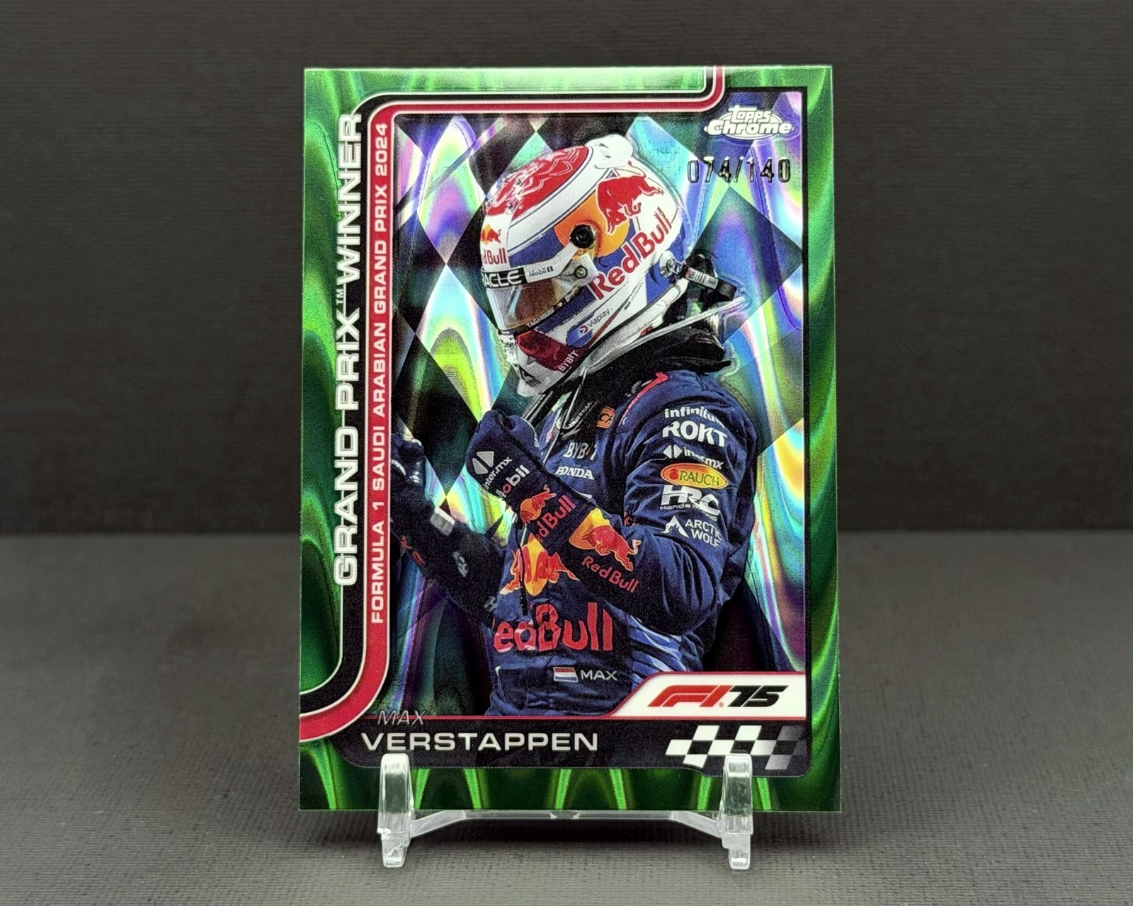 2025 Topps Chrome Formula 1 F1 MAX VERSTAPPEN #94 Forest Green RayWave /140 SP