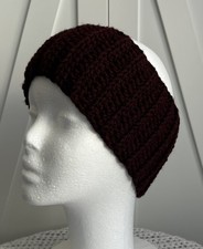 Handmade Crochet Headband Ear Warmer Red Wine Burgundy Warm And Cozy Fall Winter