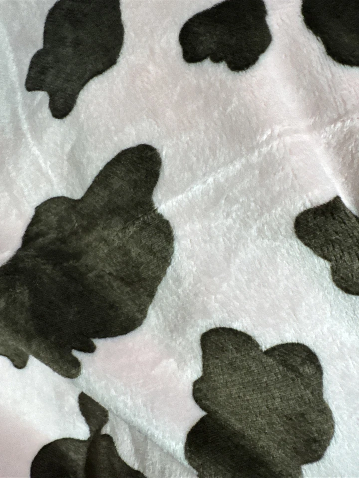 Minky, Minkee 30” Square For Baby Blanket Plush Fabric By Benartex Pink Cow - Image 3 of 4