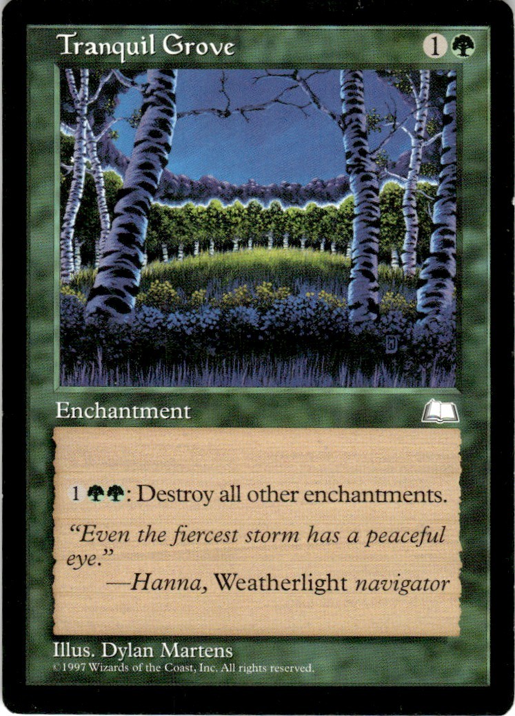 1997 Weatherlight Magic The Gathering Tranquil Grove LP