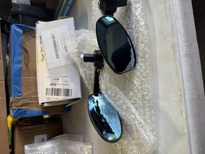 Pair Motorcycle Bar End Mirrors Black Rizoma Style Rear View Mirrors Universal
