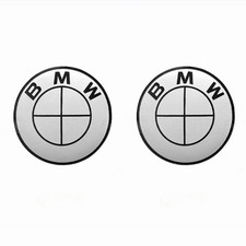 Bmw White Knight Roundel Grommets 82mm Front Hood 74mm Rear Trunk Emblem Badge