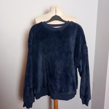 M&S Navy Fluffy Sweatshirt Top Blue UK Size L
