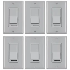 Gray Rocker Dimmer Switch for Dimmable LED, Halogen and Incandescent Bulbs, Sing