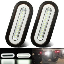 2Pcs 6" Inch White 52 Leds Oval LED Trailer Boat Halo Reverse Back up Tail Light