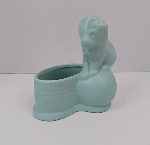 Rare Vintage Haeger Majestic Lion on Big Rock Turquoise Planter - Picture 2 of 14