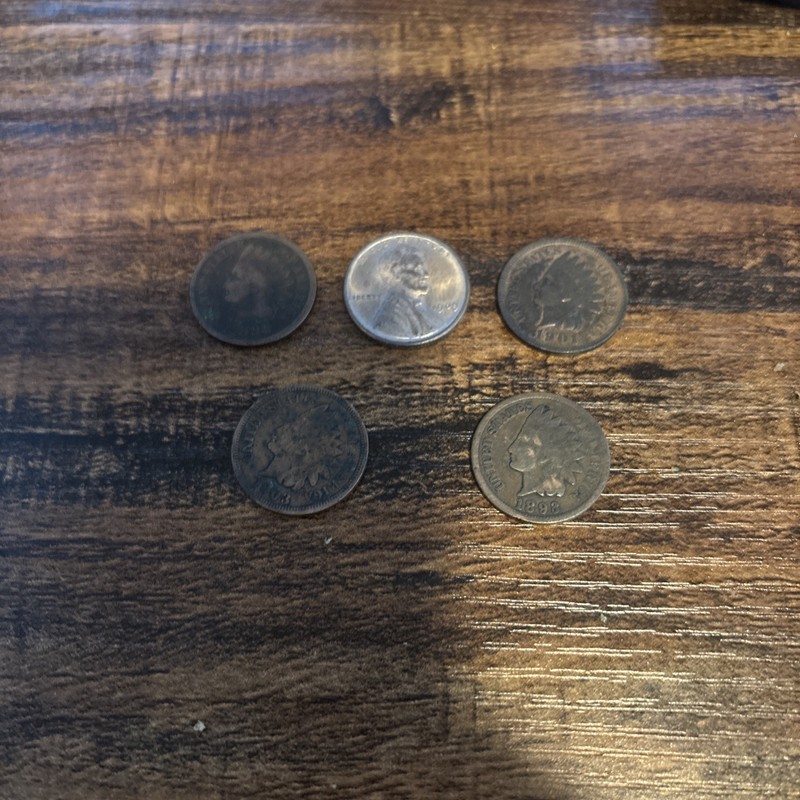 Lot Of 5 Rare Pennies 1901 1893 1909 1903 1898 Look At Pictures 