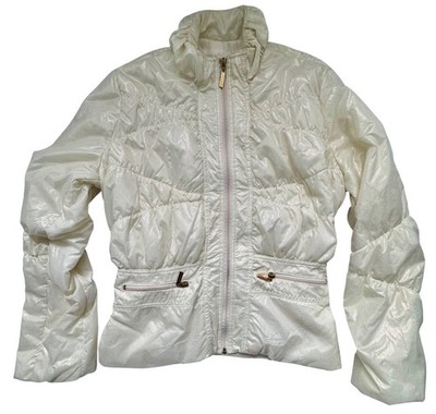 LASAGRADA Cream and Silver Glittery Puffer Jacket