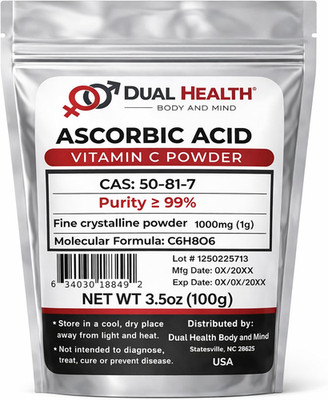 Ascorbic Acid Powder - 100G (3.5 Oz)   Pure L-Ascorbic Acid Crystals   Single In