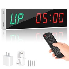 Dienmern Large Digital Gym Timer Remote Control Gym Clock Wall with 9 Custo...
