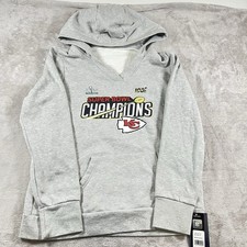 Kansas City Chiefs LIIV Super Bowl Champions NFL Fanatics L LRG Gray Hoodie NWT