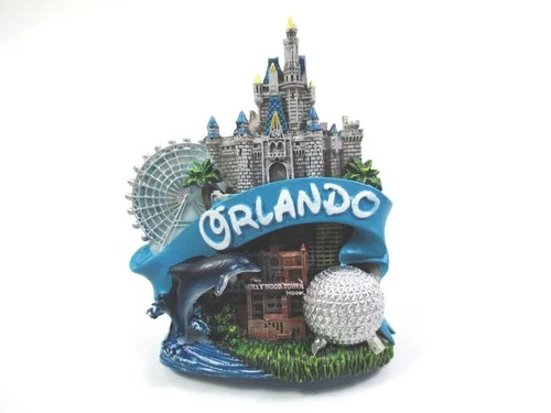Orlando Florida Poly Magnet Souvenir USA America Castle Theme Park Dolphin