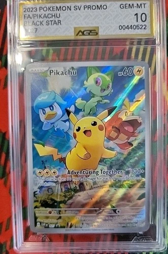 Pokémon TCG Pikachu SVP Promo Holo AGS 10 Paldea Evolved ETB Card 027 2023
