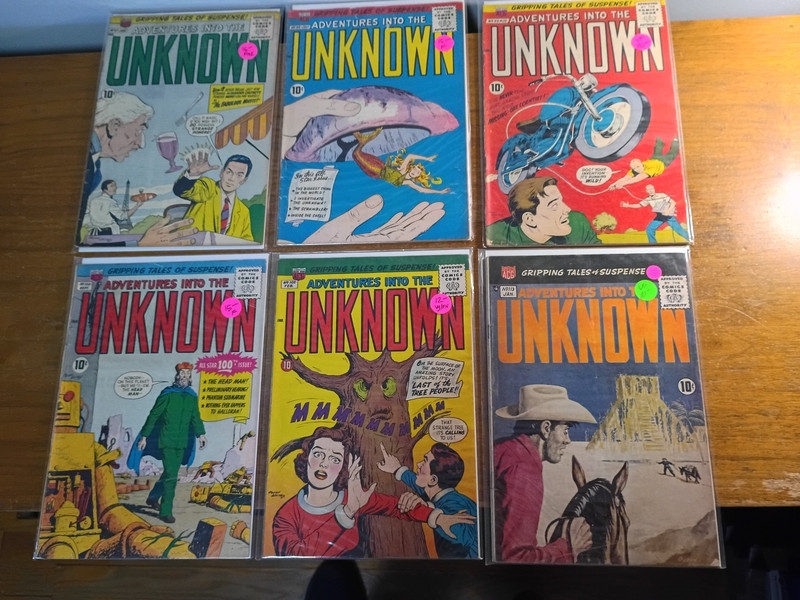 ADVENTURES INTO THE UNKNOWN ACG SILVER AGE COMICS LOT OF 6 : # 97 - 113