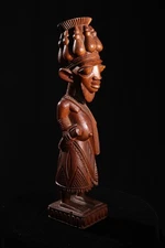 Yoruba Art Akin Fakeye Babalawo Diviner Ifa Carved Ere wood sculpture Exquisite