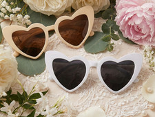 Heart Sunglasses, Beige or White, Bachelorette Party Favors