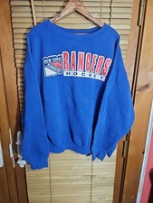 Vintage 90s Starter Made In USA New York Rangers Crewneck Sweatshirt XXL 2XL