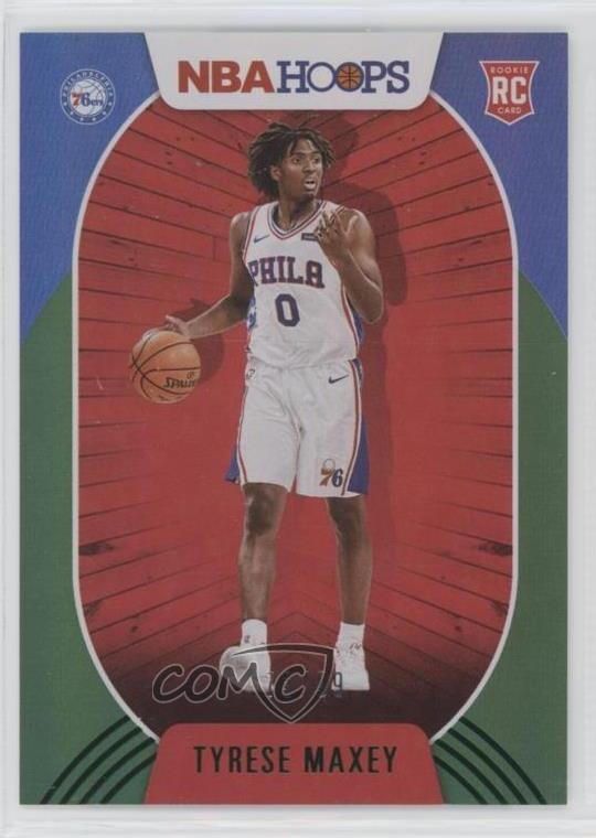 2020-21 Panini NBA Hoops Green /99 Tyrese Maxey #207 Rookie RC