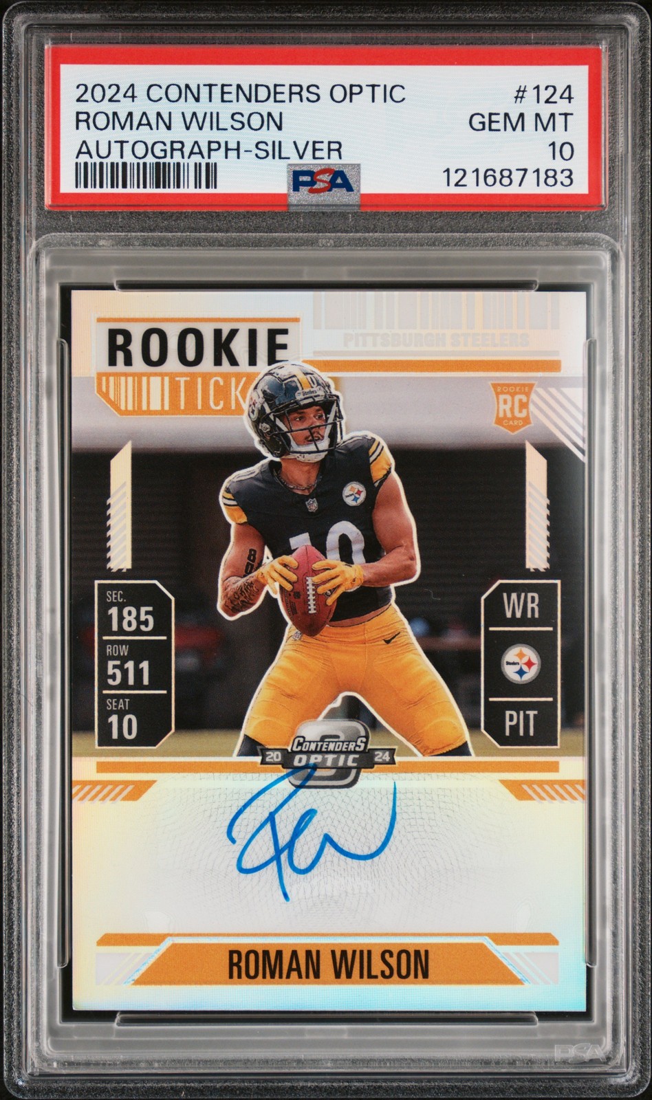 Roman Wilson Panini Contenders Optic #124 Autograph-Silver
