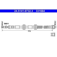 Bremsschlauch ATE 24.5141-0732.3 FüR Porsche Cayenne