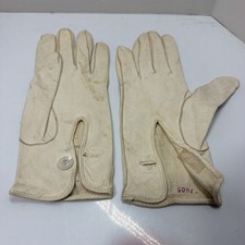Antique Womens White Real Kid Leather Gloves Made in USA Size 9