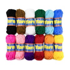 12 Pack Acrylic Yarn Skeins, Soft Multicolor, 24 Yards Per Skein, 288 Yds