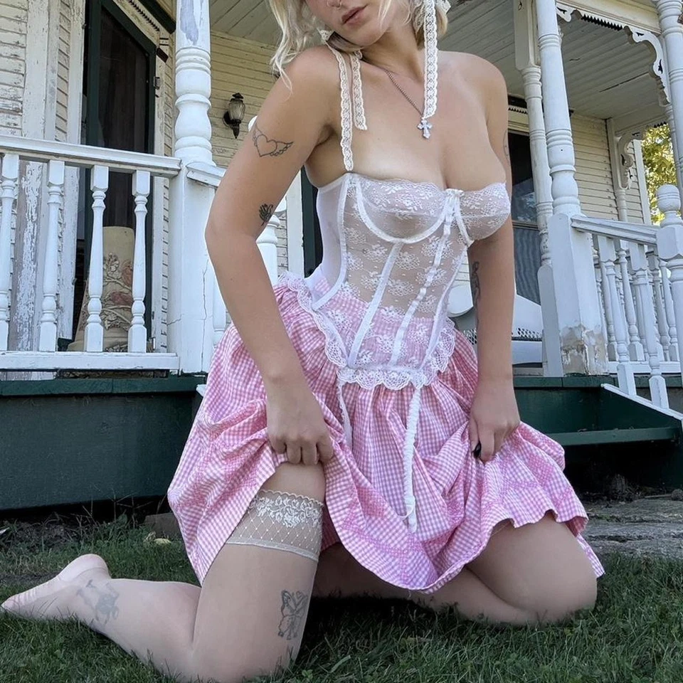 Falda pradera rosa años 60 Foto 2 de 4