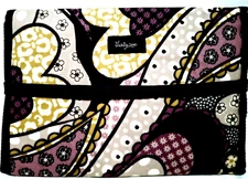 Thirty-One Fold and Go Personal Organizer Trifold Patchwork Pasley Purple