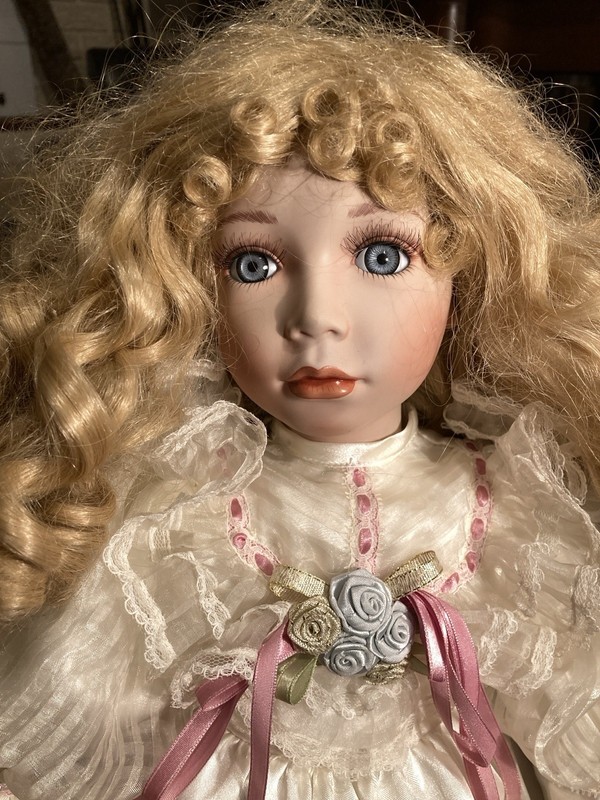 1997 Vintage Porcelain Doll By William Tung- # 281/1500- 24" Tall- Blonde