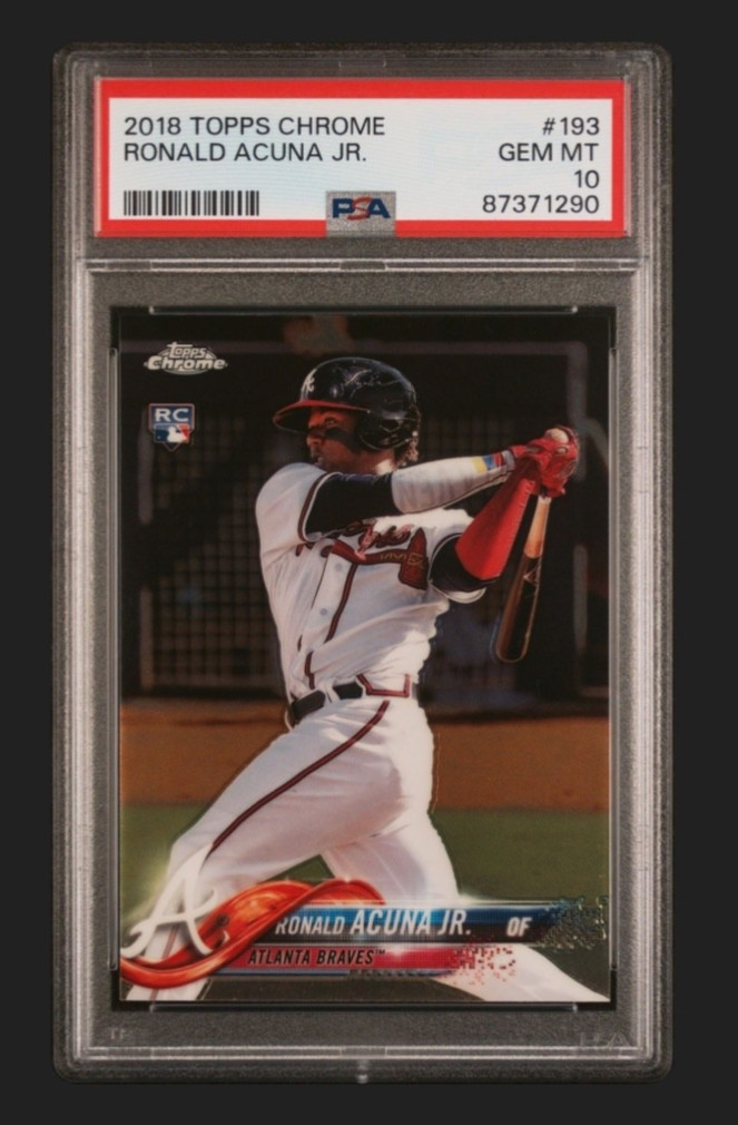 2018 Topps Chrome Ronald Acuña Jr. #193 Rookie Card Braves PSA 10 GEM MT view 1