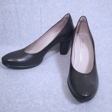 ECCO WOMENS SCULTPED 70 PUMP 40 8.5/US BLACK CALF 4"HEEL UNORN