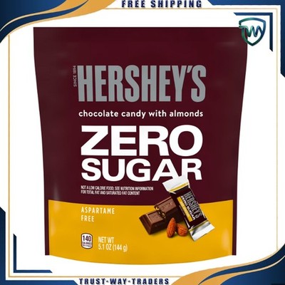 Hershey's Zero Sugar Chocolate with Almonds Candy, Bag 5.1 oz free fast shippin