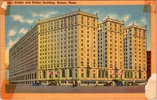 Vintage Hotel Statler Boston Linen Postcard by Tichnor Bros
