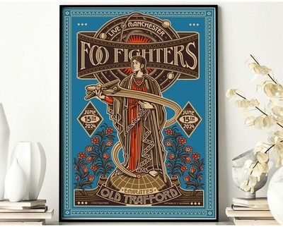 Foo Fighters Manchester Concert Poster, June 15 2024 Tour Wall Art 24x36