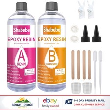 Self-Leveling Epoxy Resin, Waterproof 32OZ Casting Kit for Art Projects