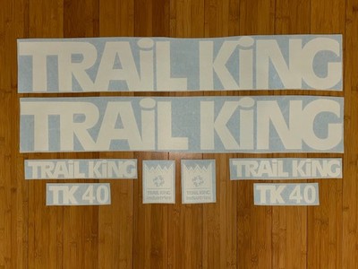 Trail King TK40 Trailer Replacement Decals Stickers 36'' (Set of 8) White Black