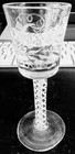 Georgian 18th century c1760 Triple Opaque Etched Air Twist Stem Wine Glass