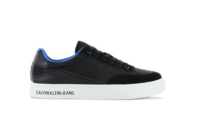 Calvin Klein Herren Cupsole Lace Up Sneaker Schwarz Leather Classic Shoe Black