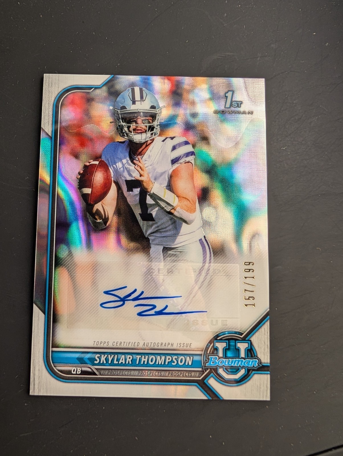 Skylar Thompson Auto /199 Lava 2021 2022 Bowman Chrome U University K-State