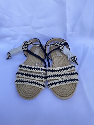 ZARA NEW GIRLS BLACK CROCHETED SANDALS Size EU 35