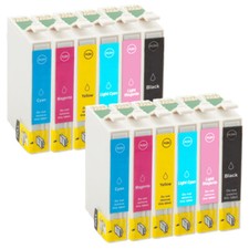 12 Tintenpatronen ProSerie für Epson Stylus Photo PX710W PX720WD PX730WD TE801-6