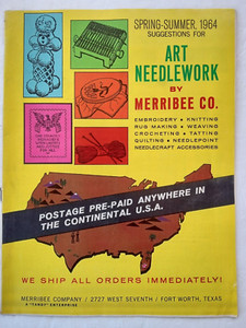 ART NEEDLEWORK Embroidery Needlecraft Catalog 1964 MERRIBEE Co. Fort Worth TX