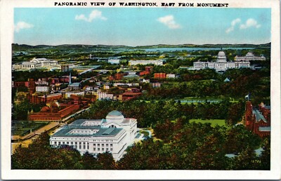 postcard  Panoramic view of Washington, East from Monument
