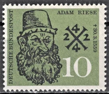 GERMANY:1959 SC#799 MVLH Adam Riese, arithmetic teacher, 400th death anniv.  F